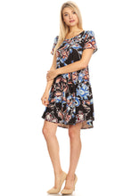 Load image into Gallery viewer, We-American Women&#39;s Short Sleeve Jersey Dress Wine/Orange