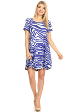 Load image into Gallery viewer, We-American Women&#39;s Short Sleeve Jersey Dress Royal Mint