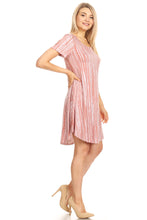 Load image into Gallery viewer, We-American Women&#39;s Short Sleeve Rose Waterfall Jersey Dress