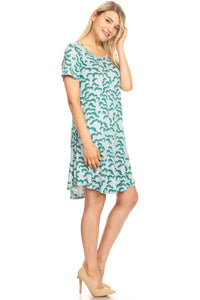 We-American Women's Short Sleeve Jersey Dress Cloud Bayou