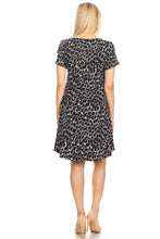 Load image into Gallery viewer, We-American Women&#39;s Short Sleeve Jersey Dress Black Blue Rock