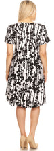 Load image into Gallery viewer, We-American Women Opal Splatter Black Short Sleeve Jersey Dress