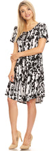 Load image into Gallery viewer, We-American Women Black White Canyon Long Sleeve Jersey Dress