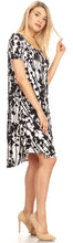 Load image into Gallery viewer, We-American Women Black White Canyon Long Sleeve Jersey Dress