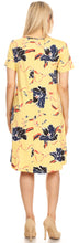Load image into Gallery viewer, We-American Yellow Navy Blue Short Sleeve Jersey Dress