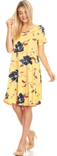 Load image into Gallery viewer, We-American Yellow Navy Blue Short Sleeve Jersey Dress