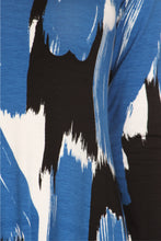 Load image into Gallery viewer, We-American Women Blue Black Brush Long Sleeve Jersey Dress