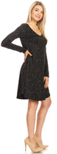 Load image into Gallery viewer, We-American Women Black Dots Long Sleeve Jersey Dress
